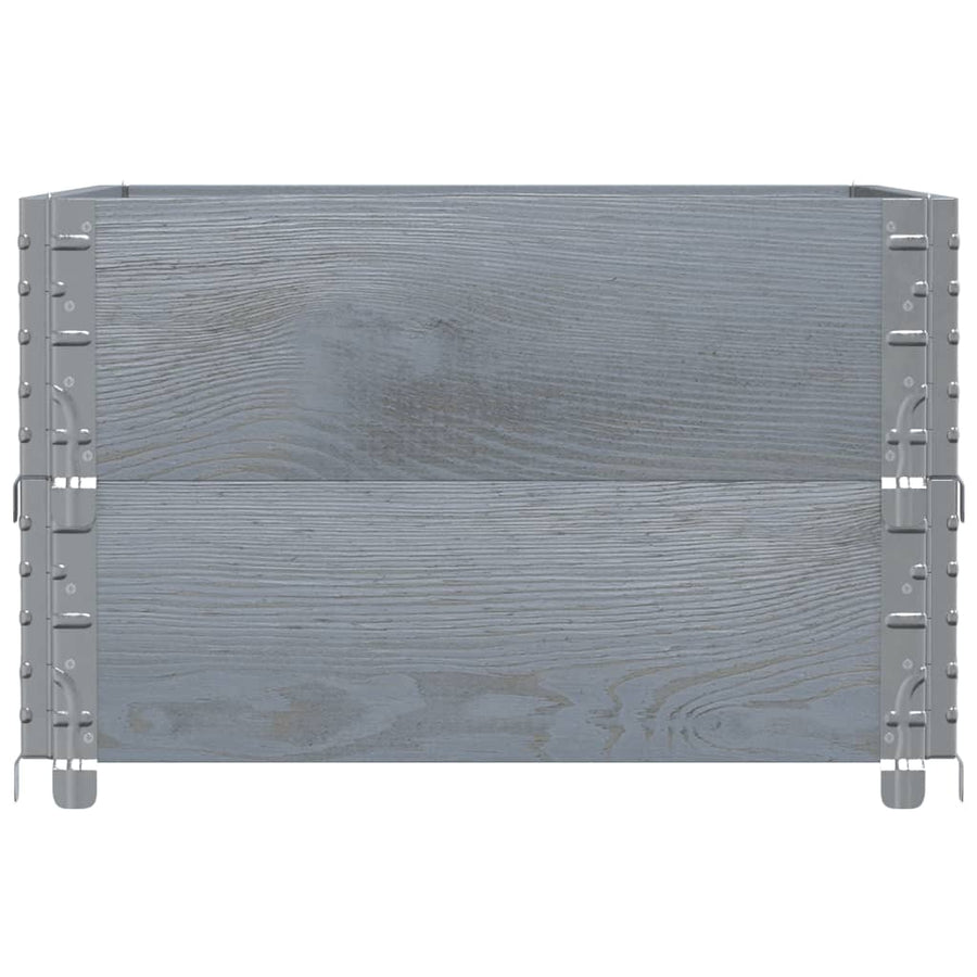 Palletopzetranden 2 st 80x60 cm massief grenenhout grijs