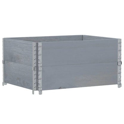 Palletopzetranden 2 st 80x60 cm massief grenenhout grijs
