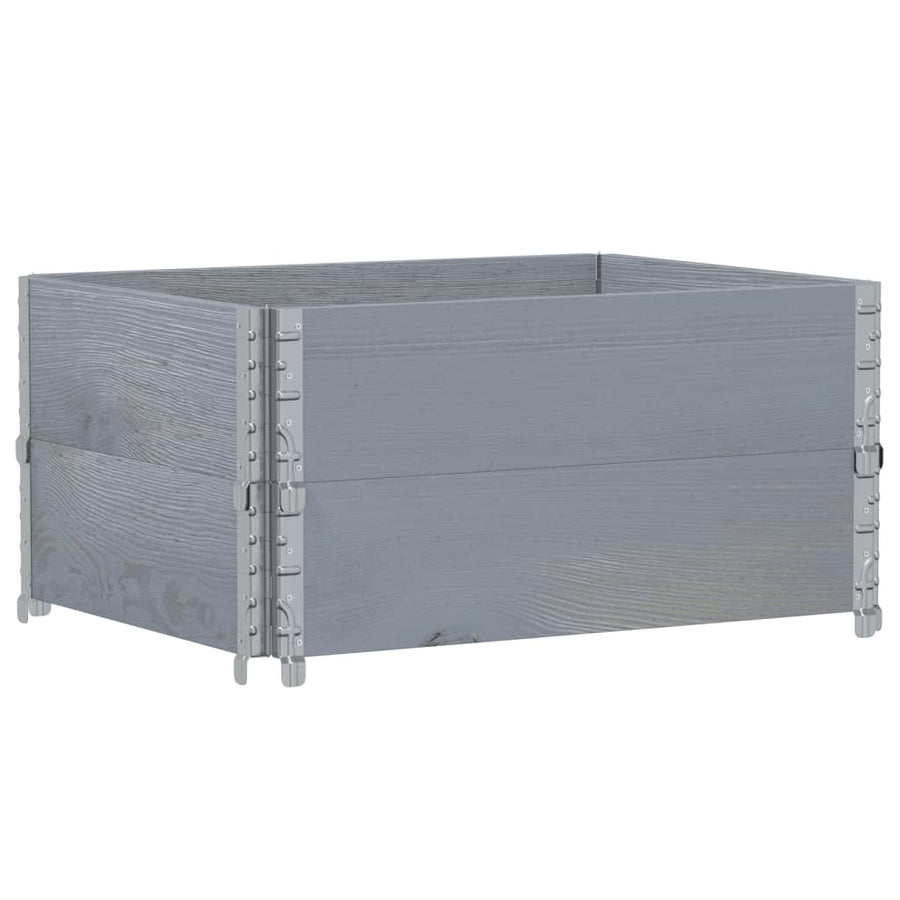 Palletopzetranden 2 st 80x60 cm massief grenenhout grijs