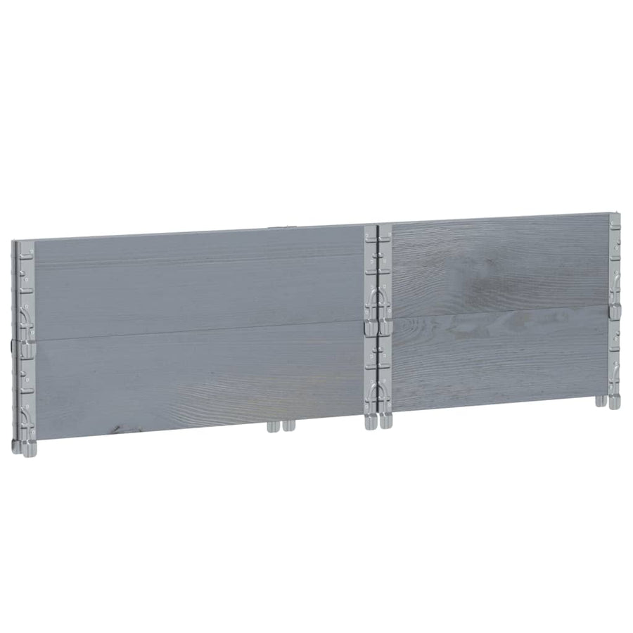 Palletopzetranden 2 st 80x60 cm massief grenenhout grijs