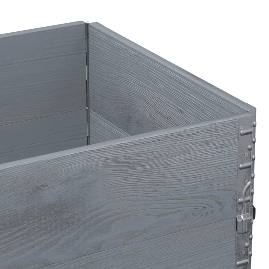 Palletopzetranden 2 st 80x60 cm massief grenenhout grijs