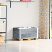 Palletopzetranden 2 st 80x60x41 cm massief grenenhout grijs