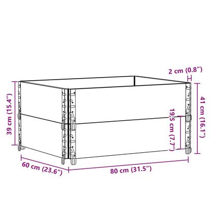 Palletopzetranden 2 st 80x60 cm massief grenenhout bruin