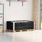 Palletopzetranden massief grenenhout zwart