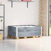 Palletopzetranden massief grenenhout grijs