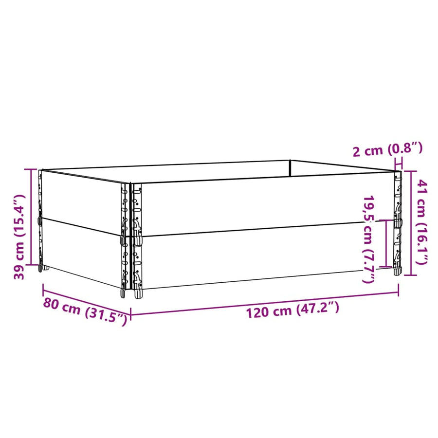 Palletopzetranden Massief Grenenhout Bruin 2