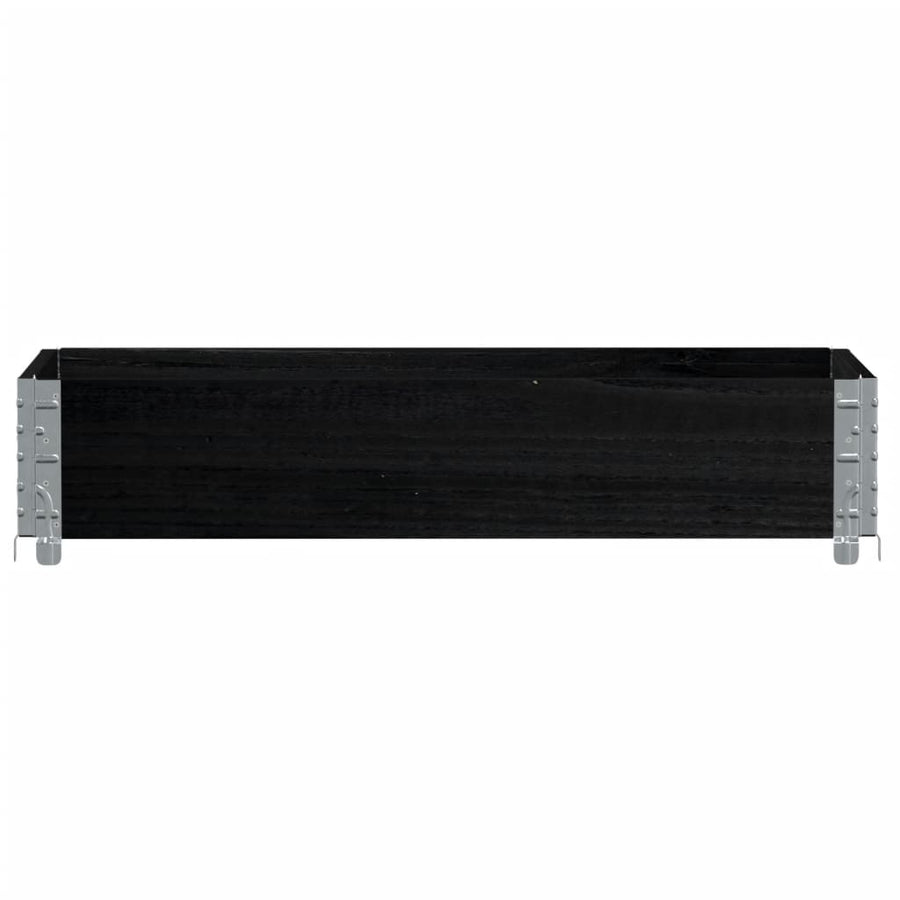 Palletopzetrand 100x50 cm massief grenenhout zwart