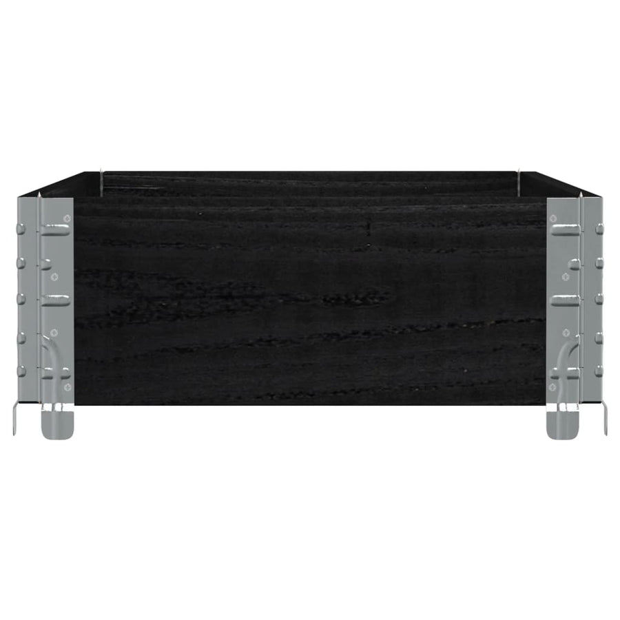 Palletopzetrand 100x50 cm massief grenenhout zwart