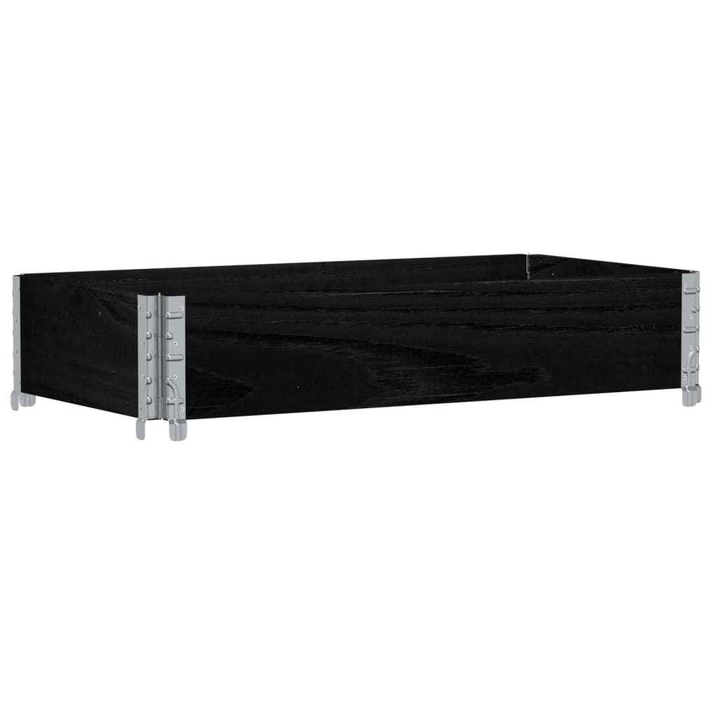 Palletopzetrand 100x50 cm massief grenenhout zwart