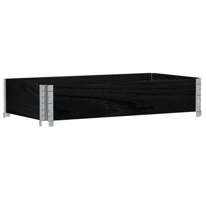 Palletopzetrand 100x50 cm massief grenenhout zwart