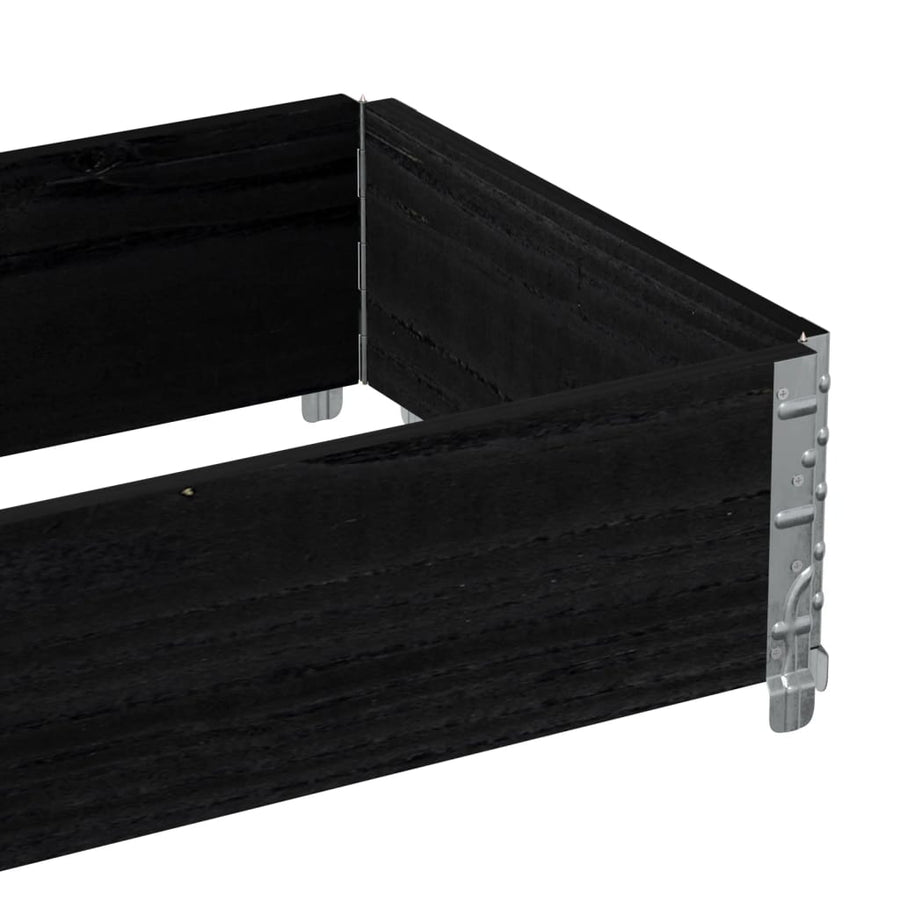 Palletopzetrand 100x50 cm massief grenenhout zwart