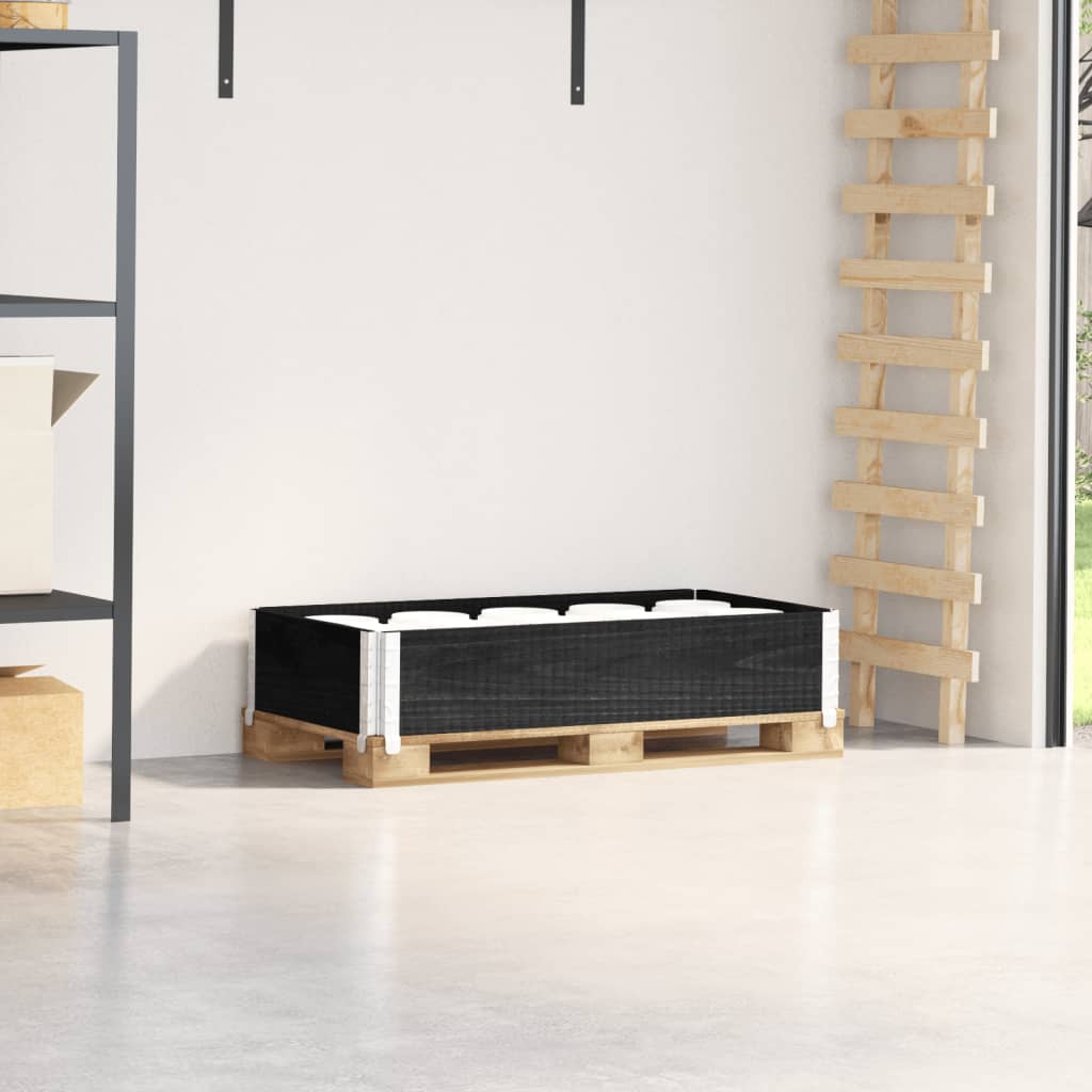 Palletopzetrand 100x50 cm massief grenenhout zwart