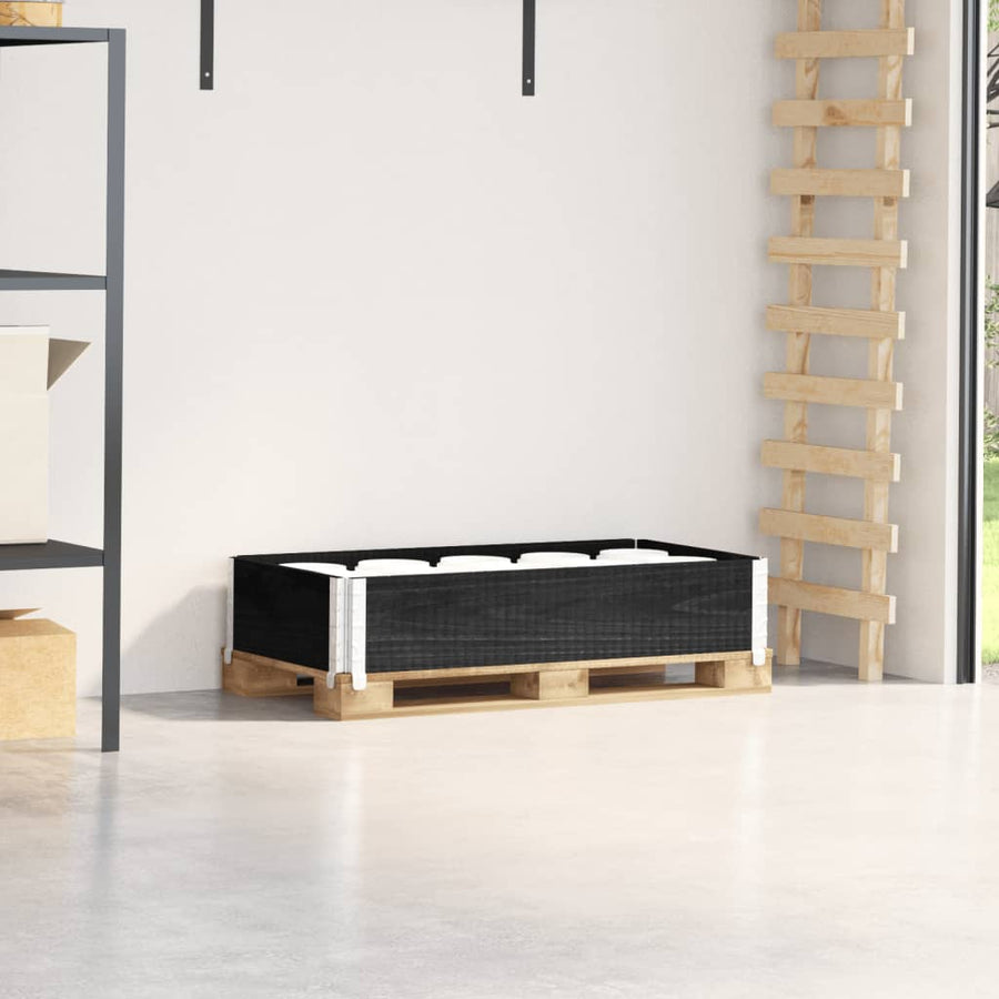 Palletopzetrand 100x50 cm massief grenenhout zwart
