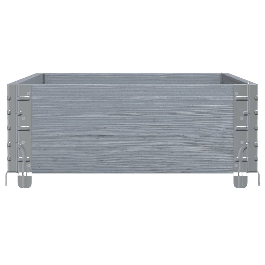 Palletopzetrand 100x50 cm massief grenenhout grijs