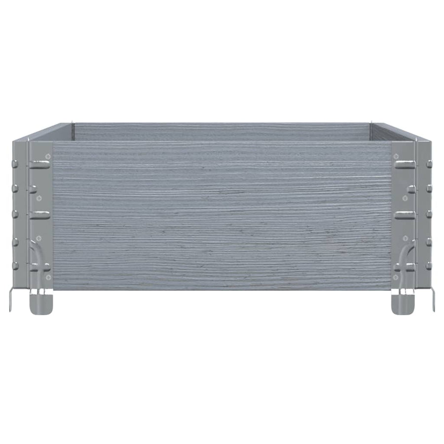 Palletopzetrand 100x50 cm massief grenenhout grijs