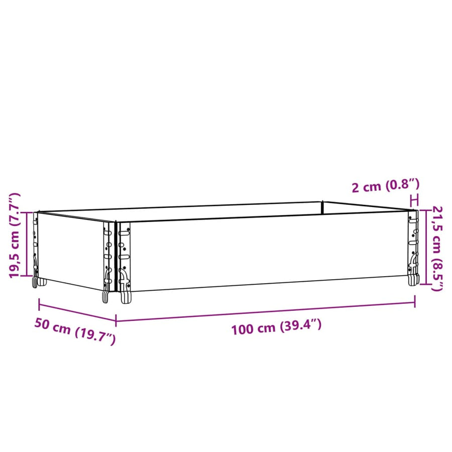 Palletopzetrand 100x50 cm massief grenenhout grijs