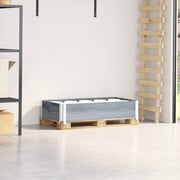 Palletopzetrand 100x50x21.5 cm massief grenenhout grijs