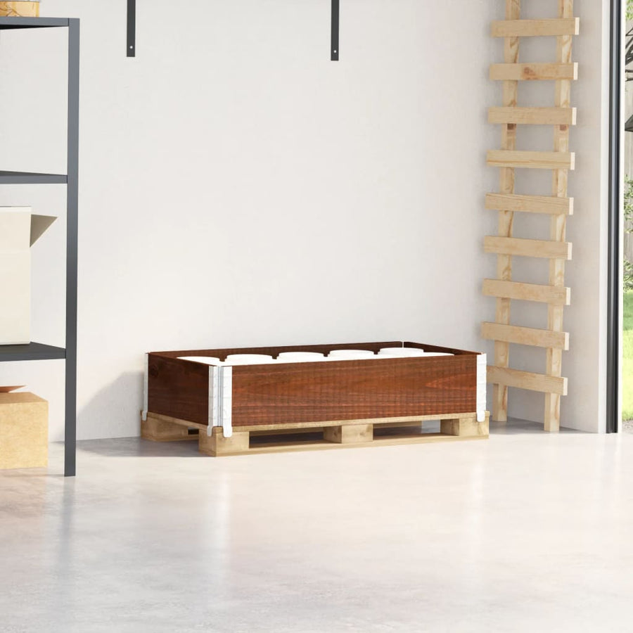 Palletopzetrand Massief Grenenhout Bruin 1