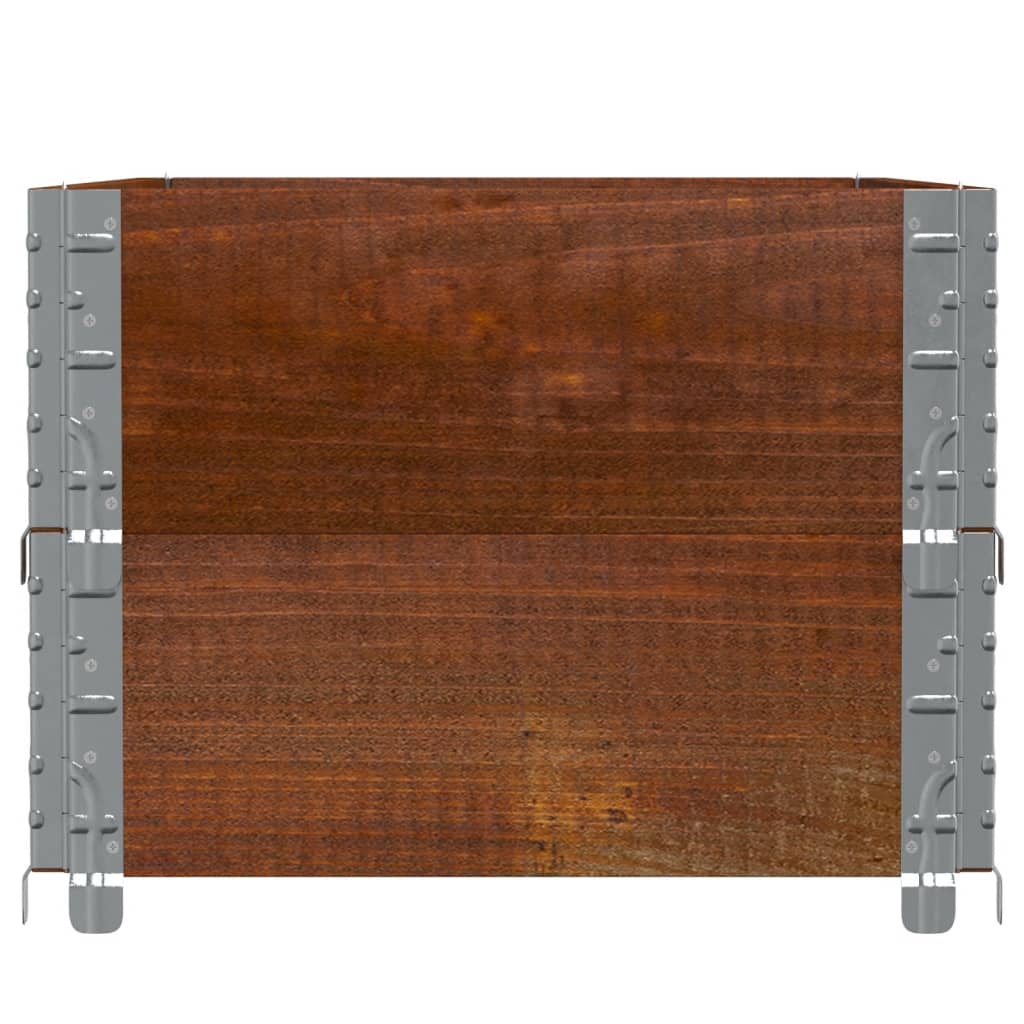 Palletopzetranden 2 st 100x50 cm massief grenenhout bruin