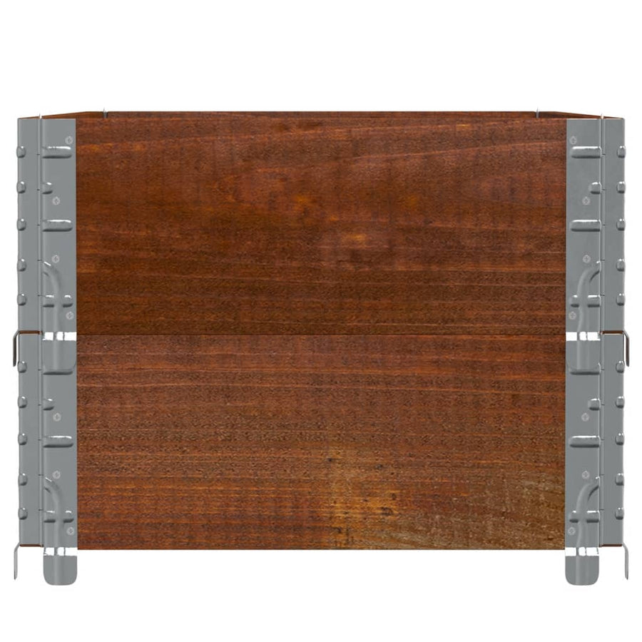 Palletopzetranden 2 st 100x50 cm massief grenenhout bruin
