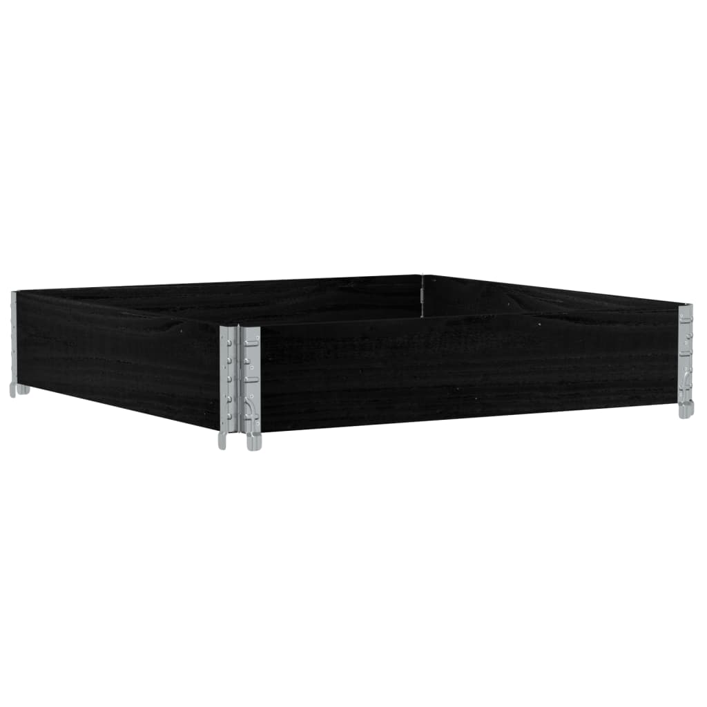 Palletopzetrand 100x100 cm massief grenenhout zwart