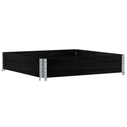 Palletopzetrand 100x100 cm massief grenenhout zwart