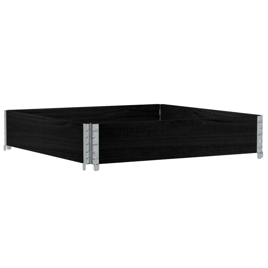 Palletopzetrand 100x100 cm massief grenenhout zwart