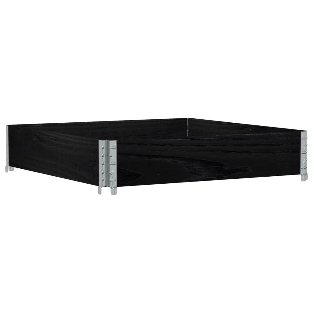 Palletopzetrand 100x100 cm massief grenenhout zwart
