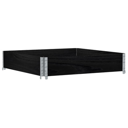 Palletopzetrand 100x100 cm massief grenenhout zwart