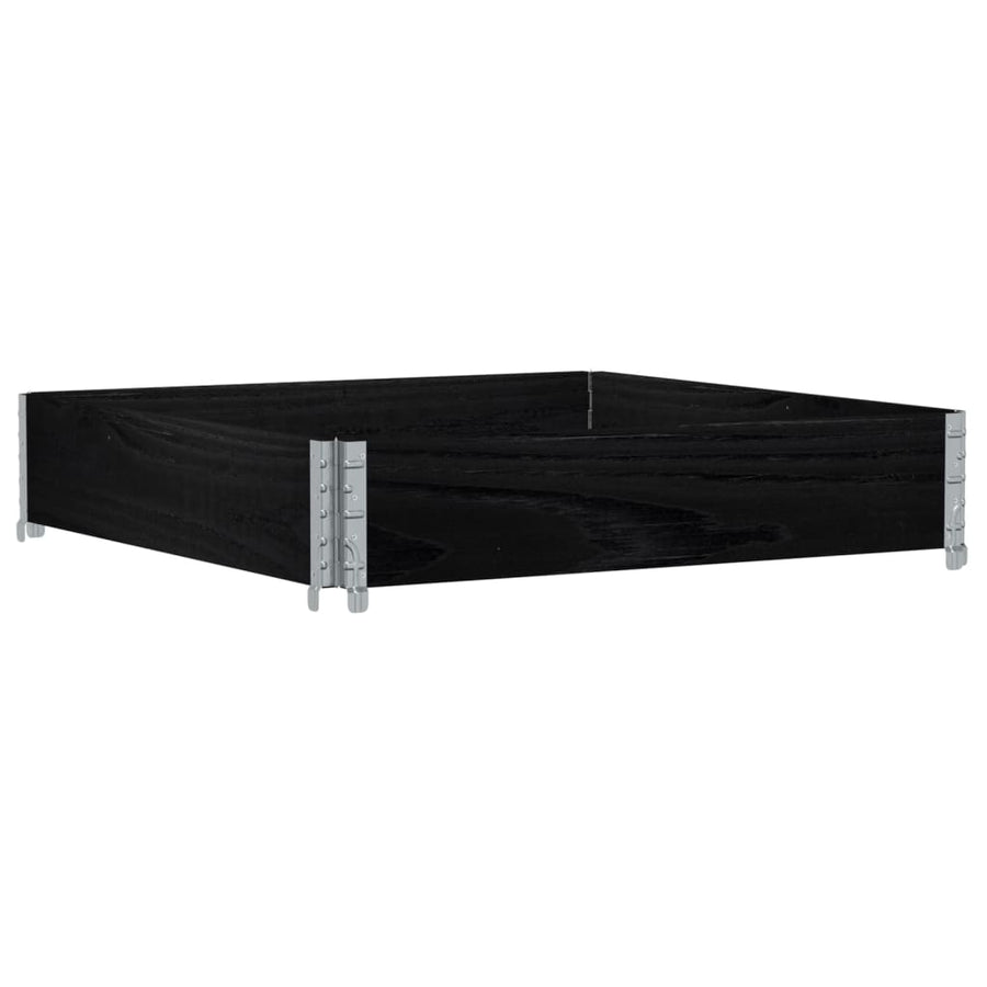 Palletopzetrand 100x100 cm massief grenenhout zwart
