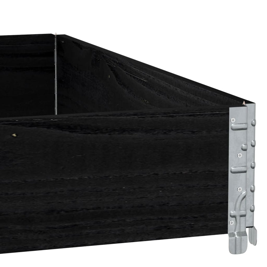 Palletopzetrand 100x100 cm massief grenenhout zwart