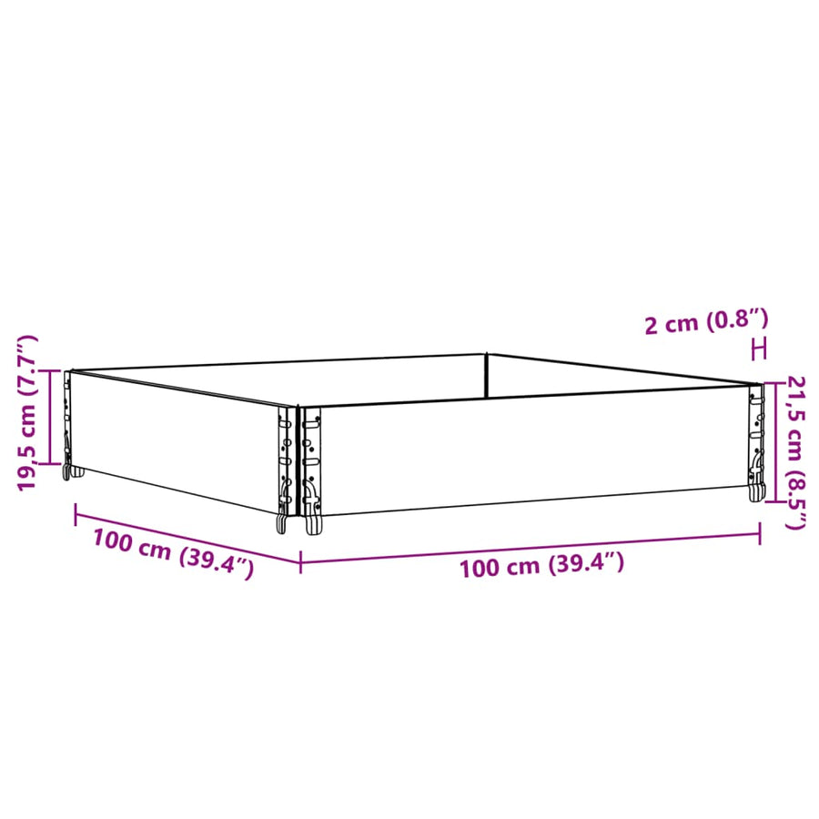 Palletopzetrand 100x100 cm massief grenenhout zwart