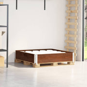 Palletopzetrand 100x100x21.5 cm massief grenenhout bruin