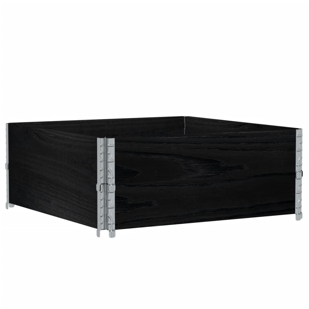 Palletopzetranden 2 st 100x100 cm massief grenenhout zwart