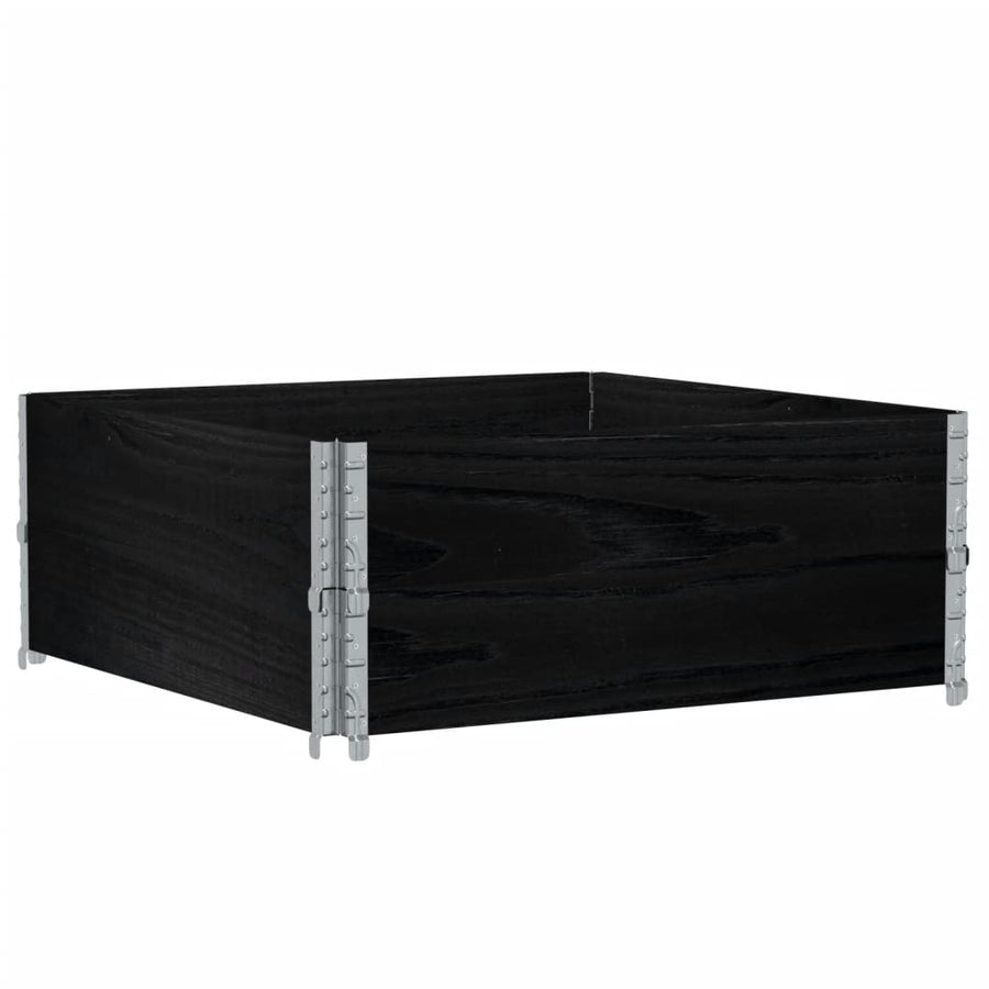 Palletopzetranden 2 st 100x100 cm massief grenenhout zwart