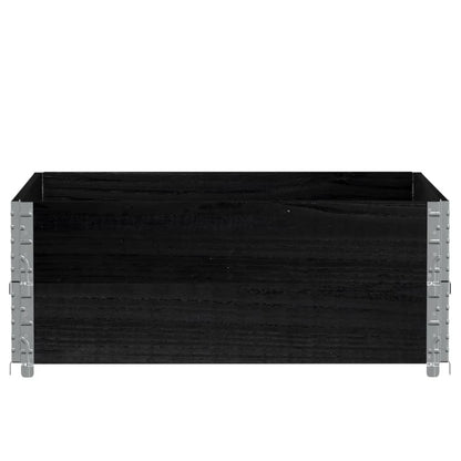 Palletopzetranden 2 st 100x100 cm massief grenenhout zwart