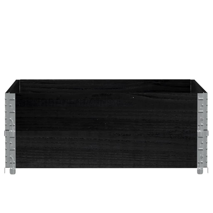 Palletopzetranden 2 st 100x100 cm massief grenenhout zwart
