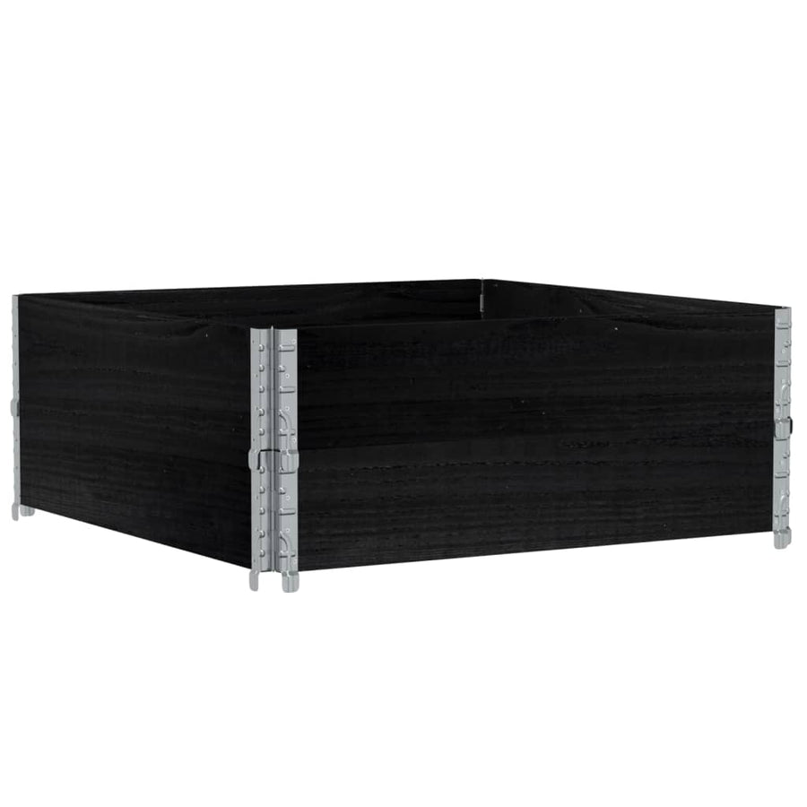 Palletopzetranden 2 st 100x100 cm massief grenenhout zwart