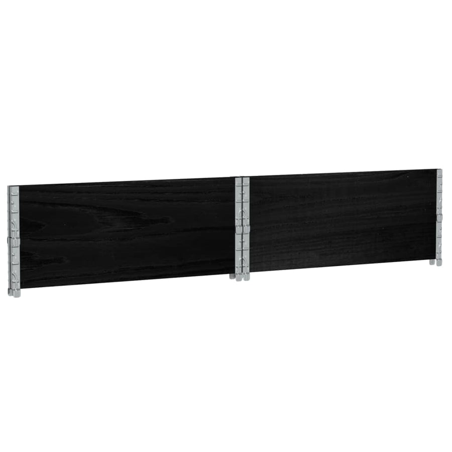 Palletopzetranden 2 st 100x100 cm massief grenenhout zwart