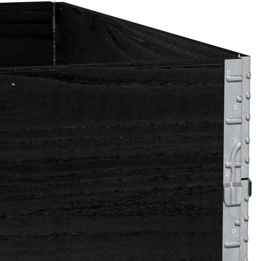 Palletopzetranden 2 st 100x100 cm massief grenenhout zwart