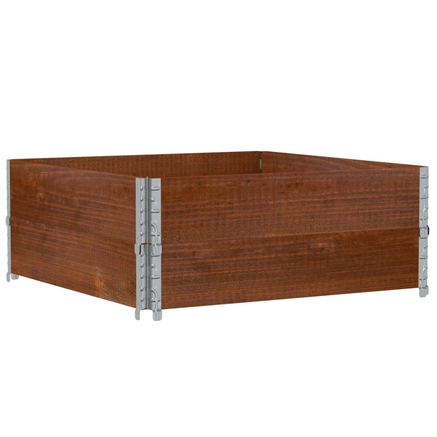 Palletopzetranden 2 st 100x100 cm massief grenenhout bruin