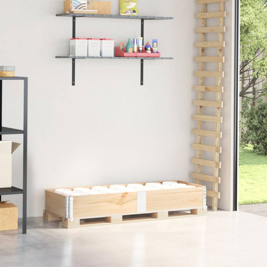 Palletopzetrand Massief Grenenhout 1