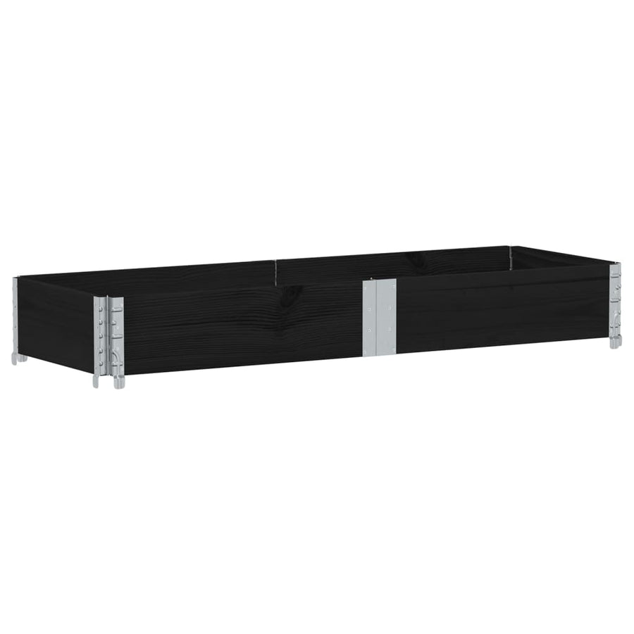 Palletopzetrand 150x50 cm massief grenenhout zwart