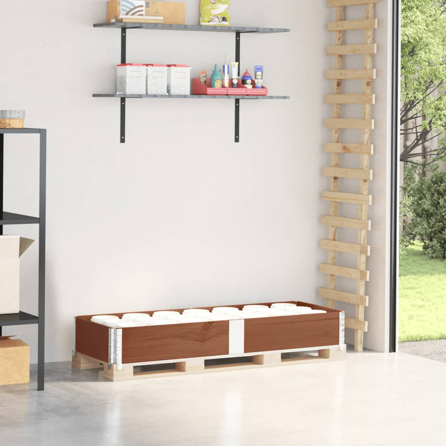 Palletopzetrand Massief Grenenhout Bruin 1