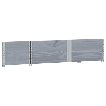 Palletopzetranden 2 st 150x50 cm massief grenenhout grijs