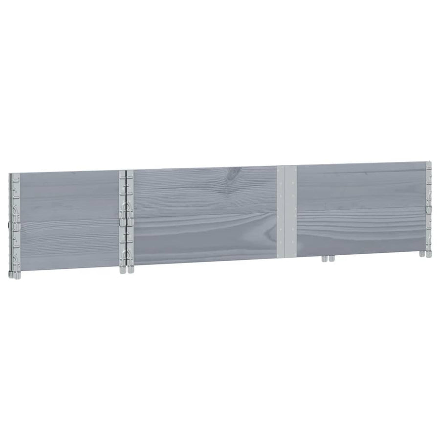 Palletopzetranden 2 st 150x50 cm massief grenenhout grijs