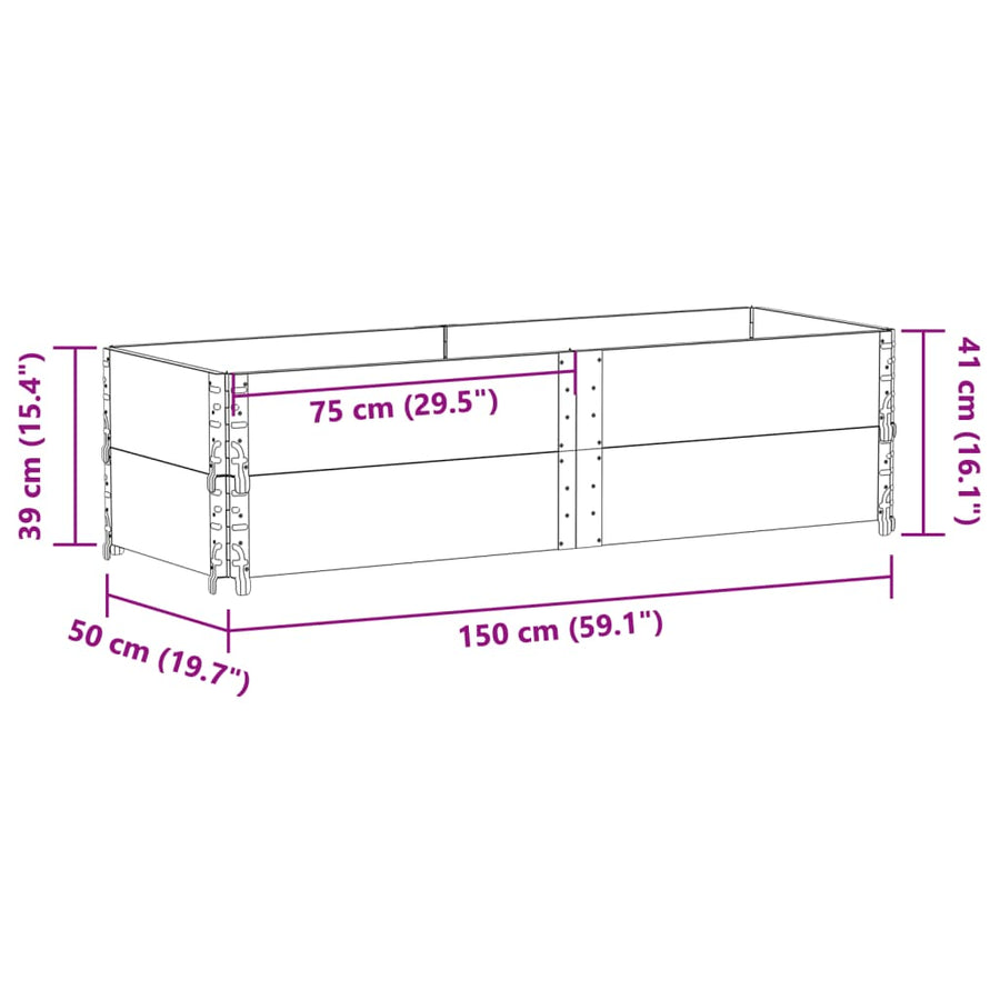 Palletopzetranden Massief Grenenhout Bruin 2