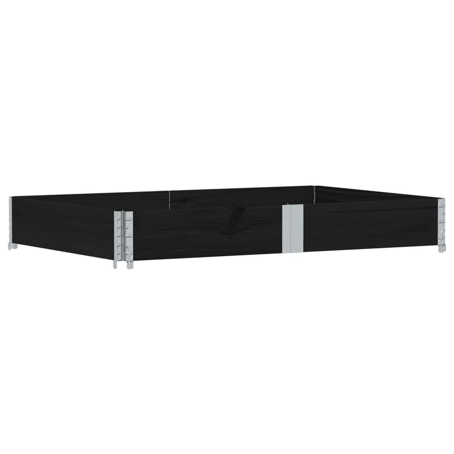 Palletopzetrand 150x100 cm massief grenenhout zwart