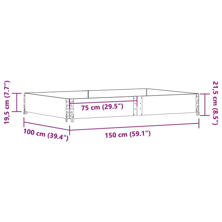 Palletopzetrand 150x100 cm massief grenenhout bruin
