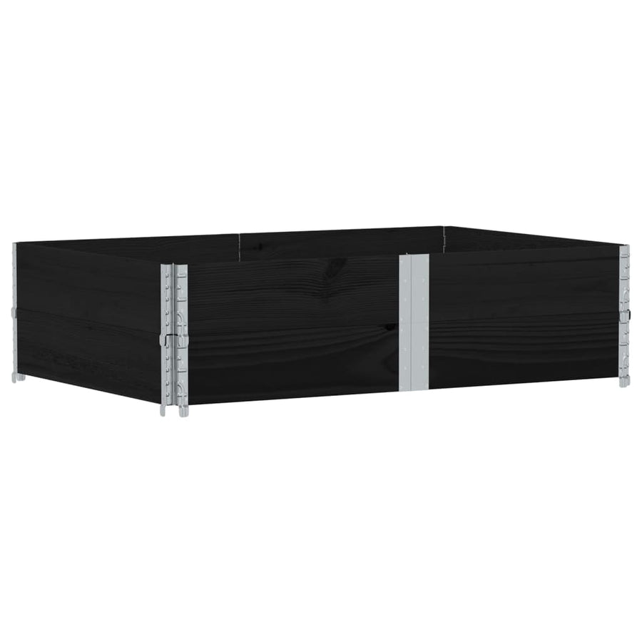Palletopzetranden 2 st 150x100 cm massief grenenhout zwart